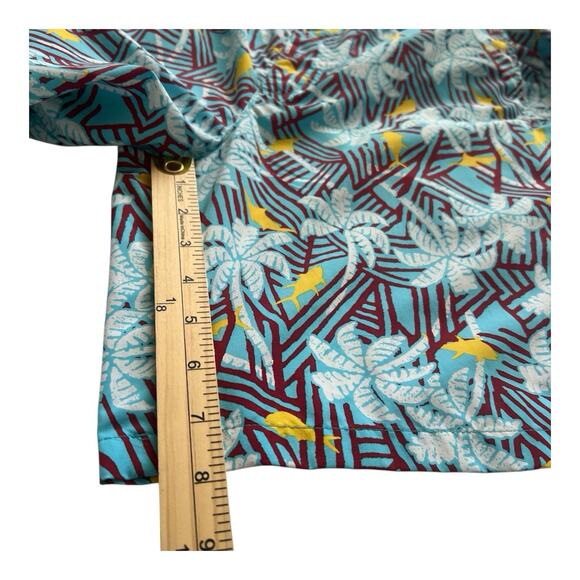 Columbia PFG Swim Trunks Mens Large Light Blue Omni-Shade Mesh Brief Hawaiian - Picture 7 of 12